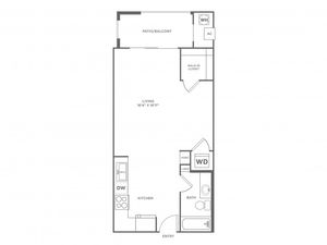StudioOne Bath | 524 SF
