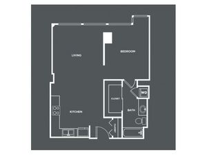 A12-R | 1 bed 1 bath | from 744 square feet