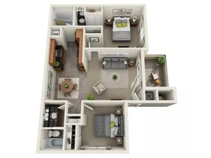 2A | 2 bed 2 bath | from 932 square feet