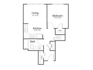 1d1 | 1 bed 1 bath | from 619 square feet
