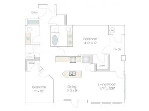 B2.R | 2 bed 2 bath | from 1258 square feet
