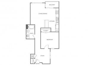 Plan A | 1 bed 1 bath | from 915 square feet
