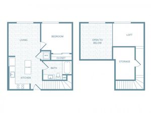 A02L | 1 bed 1 bath | from 867 square feet