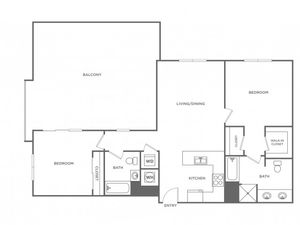 Two Bedroom Two Bath (1044 SF)