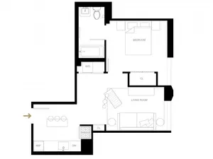 1 bed 1 bath A1-R