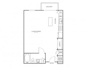 Studio (674 SF)