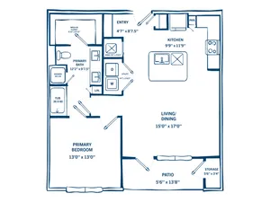 One Bedroom Floor Plan