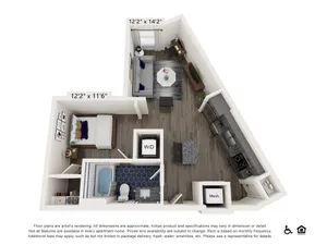 S2 | Studio | 627 sf