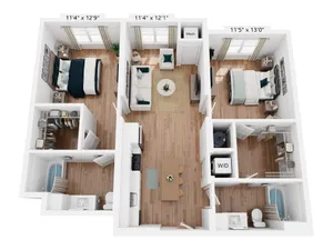 B1 | 2x2 | 999 sq ft