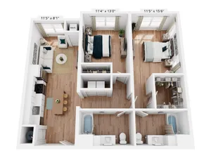B6 | 2x2 | 1,104 sq ft