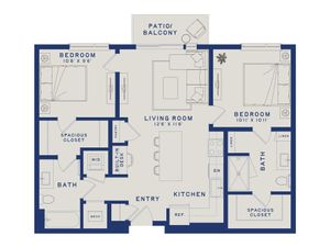 B1 | 2x2 | 945 sf