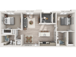 B4 | 2 bed 2 bath | from 1174 square feet