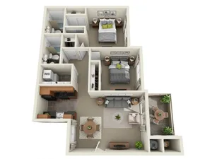 2C | 2 bed 2 bath | from 947 square feet