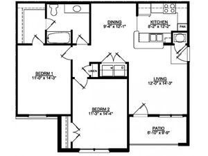 2 Bed 1 Bath