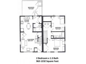 2 Bedroom 1.5 Bath