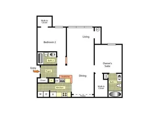 2 bdrm floor plan sketch