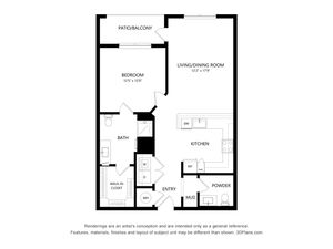 A3-HC | 1 bed 1 bath | from 849 square feet