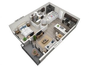 A1 | 1 bed 1 bath | from 677 square feet