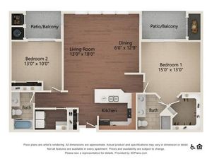 Bluet | 2 bed 2 bath | 1357 sq ft
