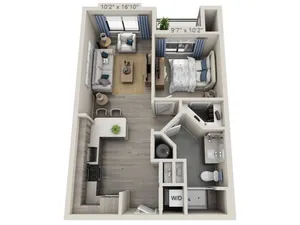 A1 | 1 bed 1 bath | from 621 square feet