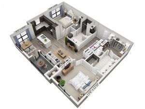 B2 | 2 bed 2 bath | from 1192 square feet