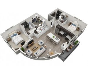 B6 | 2 bed 2 bath | from 1241 square feet