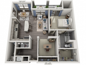 A4 | 1 bed 2 bath | from 989 square feet