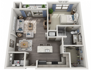 A2 | 1 bed 1 bath | from 845 square feet