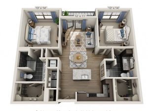 Clapton A | 2 bed 2 bath | from 1114 square feet