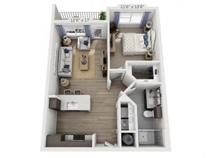 Franklin | 1 bed 1 bath | from 701 square feet