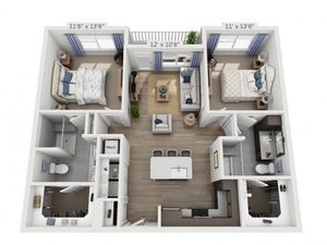 Harrison | 2 bed 2 bath | from 1043 square feet