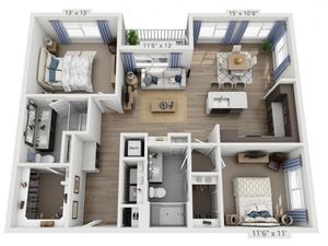Taylor | 2 bed 2 bath | from 1240 square feet