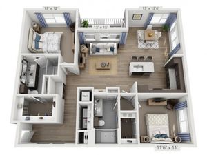 Taylor A | 2 bed 2 bath | from 1306 square feet