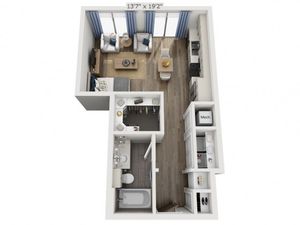 A0 | Studio1 bath | from 519 square feet