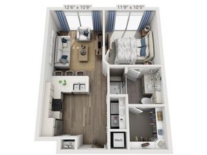 B1 | 1 bed 1 bath | from 598 square feet