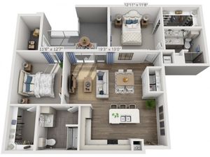 E5HC | 2 bed 2 bath | from 1147 square feet