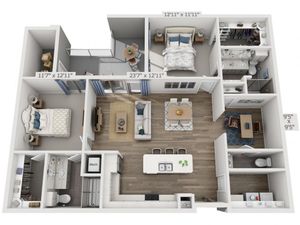 F1 | 2 bed 2 bath | from 1349 square feet