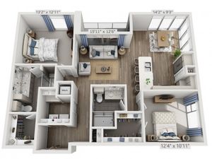 E2 | 2 bed 2 bath | from 1272 square feet