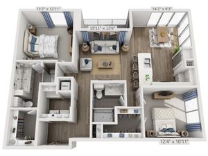 E3 | 2 bed 2 bath | from 1286 square feet