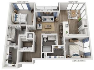 E4 | 2 bed 2 bath | from 1290 square feet