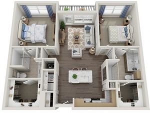 C1 | 2 bed 2 bath | from 1042 square feet