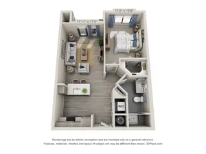 A3 | 1 bed 1 bath | from 728 square feet