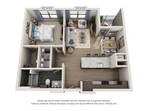A3 | 1 bed 1 bath | from 797 square feet