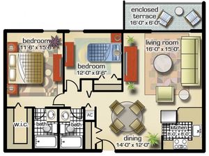 2 Bedrooms, 2 Baths