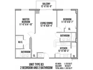B3 | 2 Bedrooms, 2 Baths