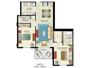 2 Bedrooms, 2 Bath