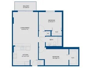 2 Bedrooms, 1 Bath