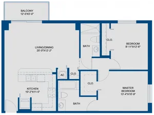 2 bedroom, 2 bath