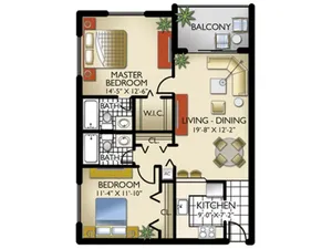 2 Bedrooms, 2 Bath
