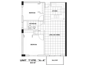 2 Bedroom, 1 Bathroom